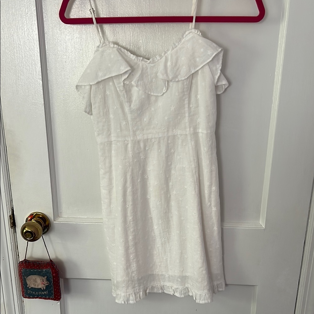 White Ruffled Sleeveless Dress